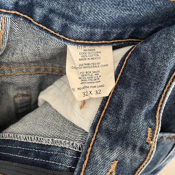 Kirkland Signature Straight Leg Jeans Men's 32x32 Blue Medium Wash 5-Pocket - Picture 3 of 3